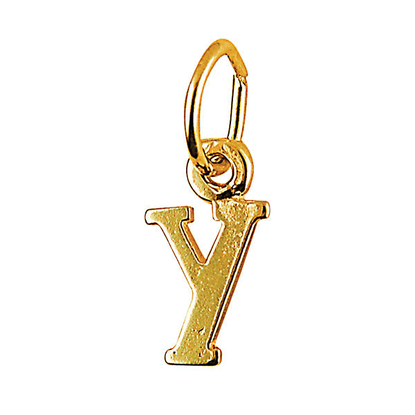 Block Initial Charm — Y, 9kt WG